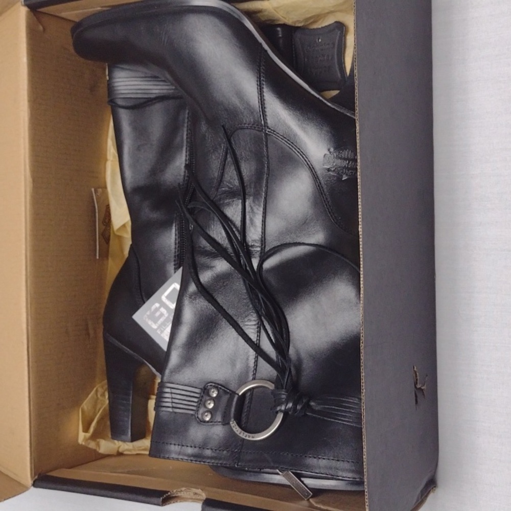 Harley Davidson Black Leather Boots - Picture 2 of 5